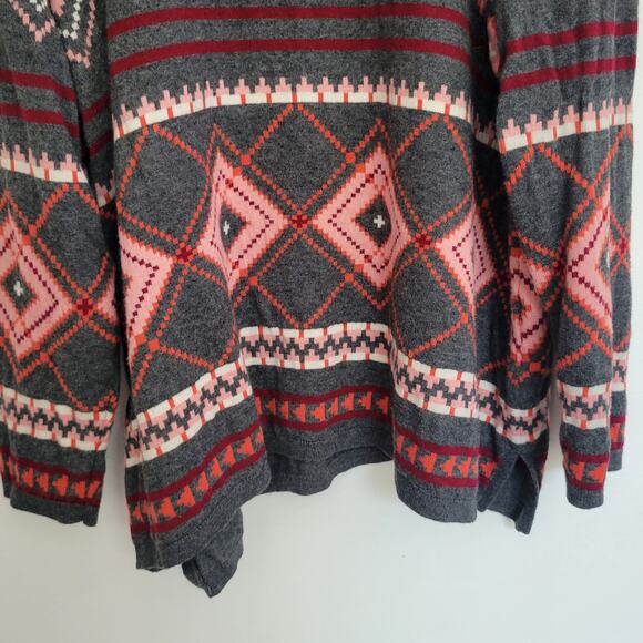 Talbots Woman Lambswool Sweater Geometric Gray Fall Plus Women 3X - Picture 8 of 10